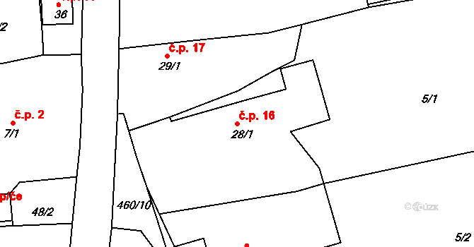 Litohrady 16, Rychnov nad Kněžnou na parcele st. 28/1 v KÚ Litohrady, Katastrální mapa