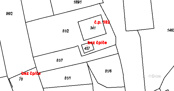 Ludkovice 118281640 na parcele st. 457 v KÚ Ludkovice, Katastrální mapa