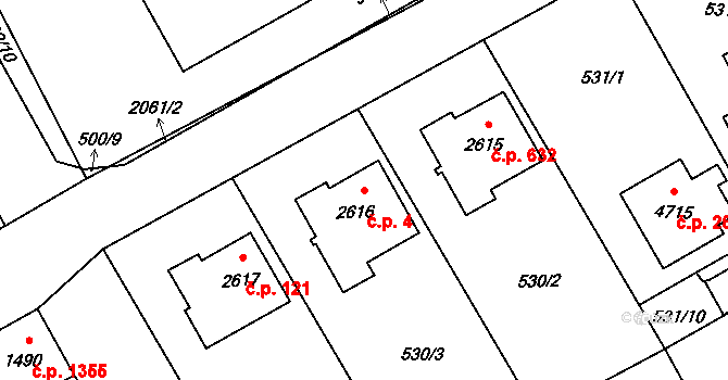 Šumperk 4 na parcele st. 2616 v KÚ Šumperk, Katastrální mapa