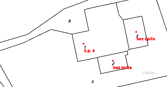 Chotíkov 4, Kynšperk nad Ohří na parcele st. 1 v KÚ Chotíkov u Kynšperka nad Ohří, Katastrální mapa
