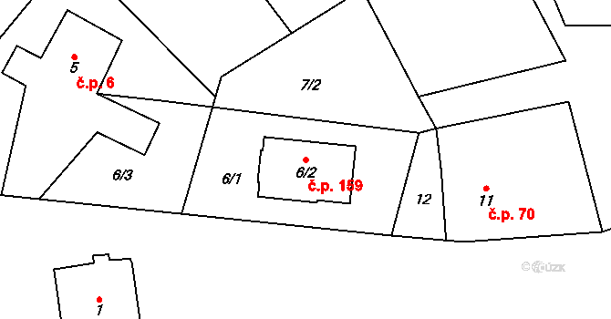 Kvaň 159, Zaječov na parcele st. 6/2 v KÚ Kvaň, Katastrální mapa