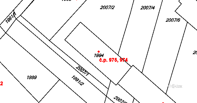 Pečky 974,975 na parcele st. 1994 v KÚ Pečky, Katastrální mapa
