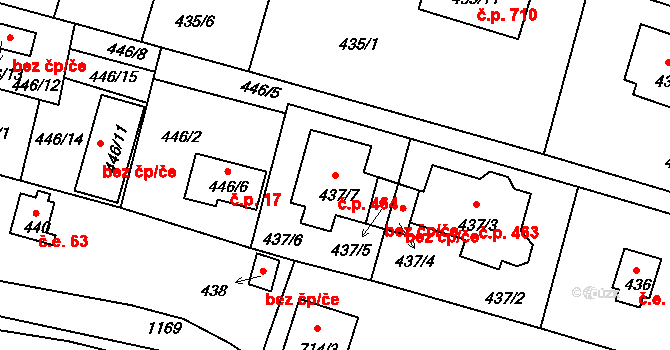 Štěnovice 464 na parcele st. 437/7 v KÚ Štěnovice, Katastrální mapa