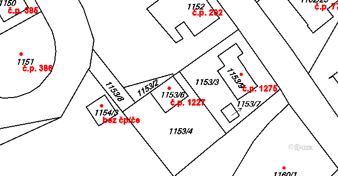 Liberec XIV-Ruprechtice 1227, Liberec na parcele st. 1153/6 v KÚ Ruprechtice, Katastrální mapa
