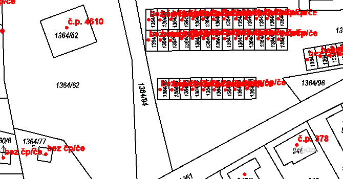Mšeno nad Nisou 2679, Jablonec nad Nisou na parcele st. 1364/64 v KÚ Mšeno nad Nisou, Katastrální mapa
