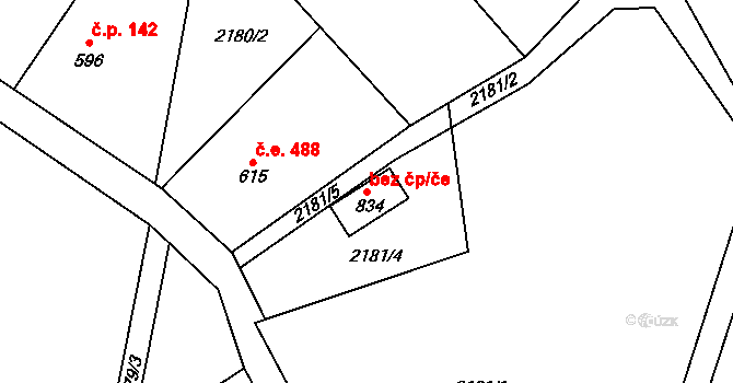 Josefův Důl 38438640 na parcele st. 834 v KÚ Antonínov, Katastrální mapa