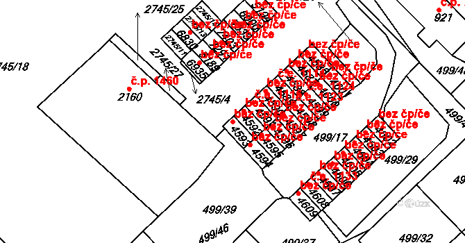Havlíčkův Brod 38670640 na parcele st. 4593 v KÚ Havlíčkův Brod, Katastrální mapa
