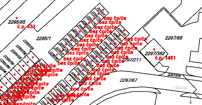 Brno 39503640 na parcele st. 2295/27 v KÚ Slatina, Katastrální mapa
