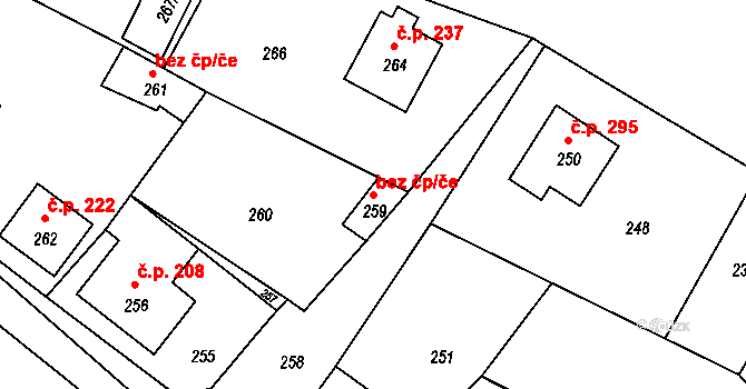 Žandov 39781640 na parcele st. 259 v KÚ Žandov u České Lípy, Katastrální mapa