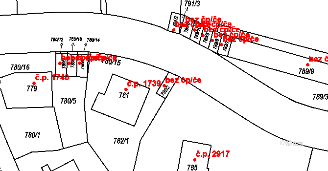 Praha 40439640 na parcele st. 782/2 v KÚ Smíchov, Katastrální mapa