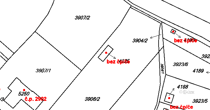 Žatec 40613640 na parcele st. 4325 v KÚ Žatec, Katastrální mapa