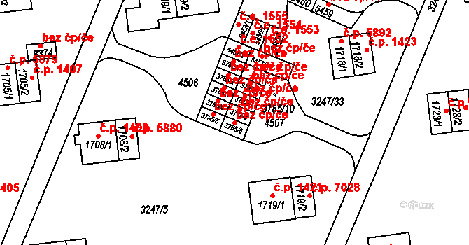 Zlín 42980640 na parcele st. 3785/6 v KÚ Zlín, Katastrální mapa