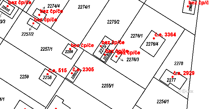 Plzeň 46596640 na parcele st. 2275/3 v KÚ Skvrňany, Katastrální mapa