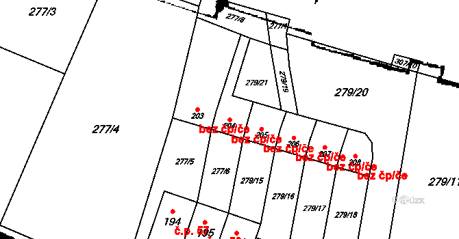 Kryry 47128640 na parcele st. 204 v KÚ Strojetice u Podbořan, Katastrální mapa