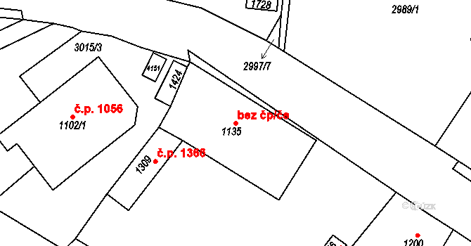 Lomnice nad Popelkou 48992640 na parcele st. 1135 v KÚ Lomnice nad Popelkou, Katastrální mapa