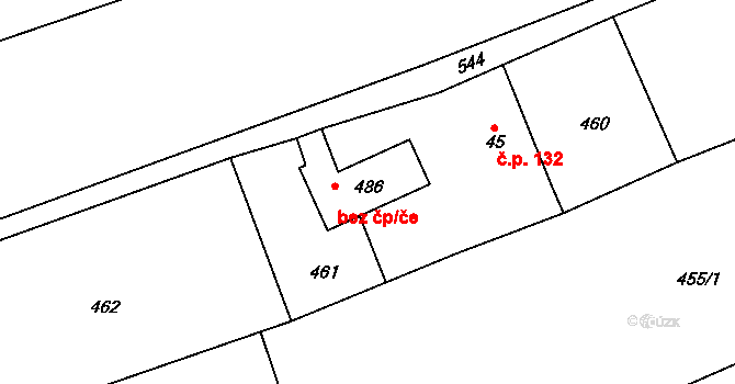 Kopřivnice 49061640 na parcele st. 486 v KÚ Drnholec nad Lubinou, Katastrální mapa