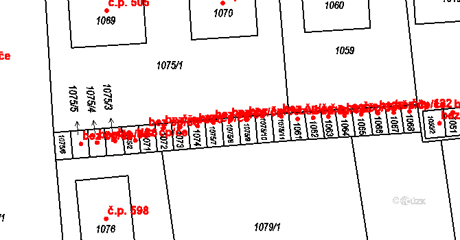 Velké Opatovice 49165640 na parcele st. 1075/8 v KÚ Velké Opatovice, Katastrální mapa