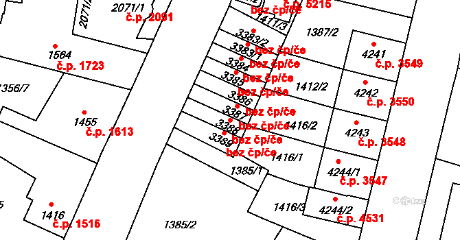 Jablonec nad Nisou 49993640 na parcele st. 3388 v KÚ Jablonec nad Nisou, Katastrální mapa