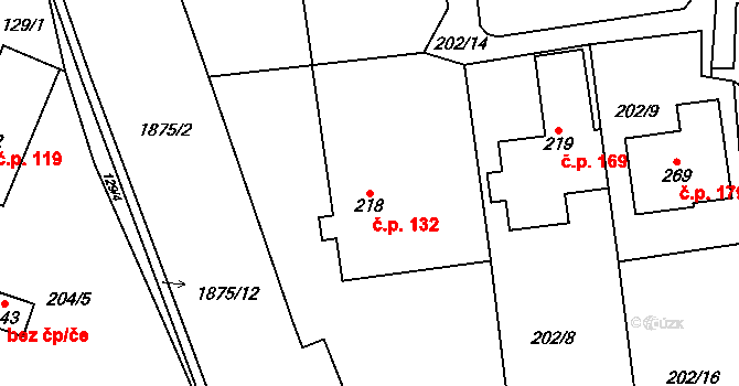 Dolní Libchavy 132, Libchavy na parcele st. 218 v KÚ Dolní Libchavy, Katastrální mapa