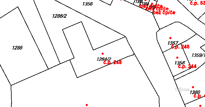 Příbor 248 na parcele st. 1284/2 v KÚ Příbor, Katastrální mapa