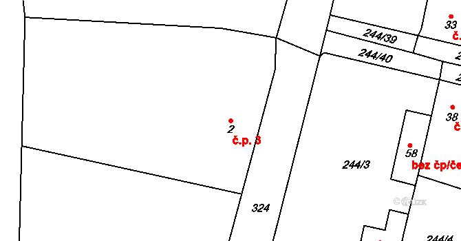 Selibice 3, Staňkovice na parcele st. 2 v KÚ Selibice, Katastrální mapa