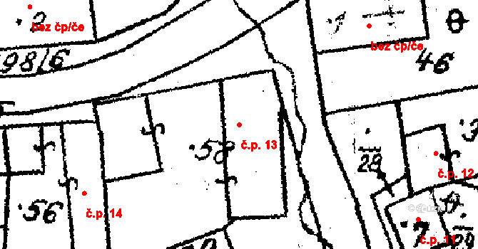 Klášter 13 na parcele st. 58 v KÚ Klášter u Nepomuka, Katastrální mapa