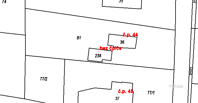 Tetín 116038641 na parcele st. 238 v KÚ Tetín, Katastrální mapa