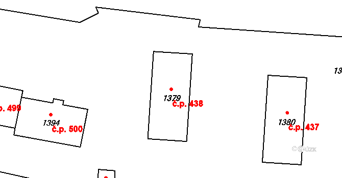 Vrbno pod Pradědem 438 na parcele st. 1379 v KÚ Vrbno pod Pradědem, Katastrální mapa