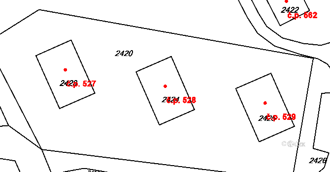 Mimoň I 528, Mimoň na parcele st. 2424 v KÚ Mimoň, Katastrální mapa