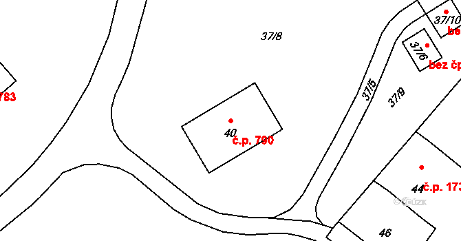 Lutyně 790, Orlová na parcele st. 40 v KÚ Horní Lutyně, Katastrální mapa