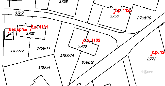 Petřvald 1132 na parcele st. 3763 v KÚ Petřvald u Karviné, Katastrální mapa
