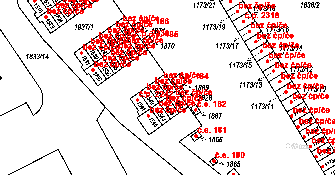 Uničov 2239 na parcele st. 1538 v KÚ Uničov, Katastrální mapa