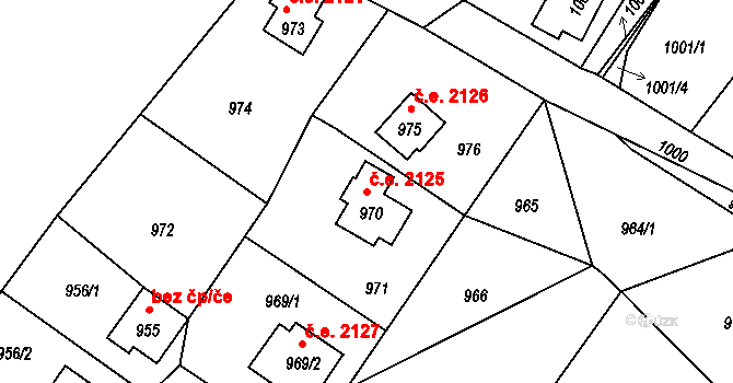 Dolní Těrlicko 2125, Těrlicko na parcele st. 970 v KÚ Dolní Těrlicko, Katastrální mapa