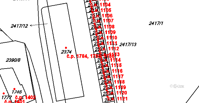 Rakovník II 1114, Rakovník na parcele st. 2525 v KÚ Rakovník, Katastrální mapa