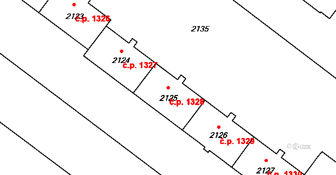 Poruba 1328, Ostrava na parcele st. 2125 v KÚ Poruba-sever, Katastrální mapa