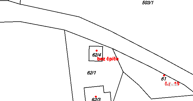 Samopše 38250641 na parcele st. 62/4 v KÚ Samopše, Katastrální mapa