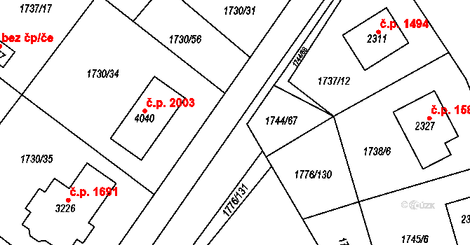 Čáslav 38258641 na parcele st. 1730/57 v KÚ Čáslav, Katastrální mapa