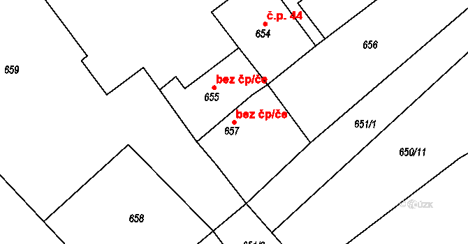 Novosedlice 39149641 na parcele st. 657 v KÚ Novosedlice, Katastrální mapa