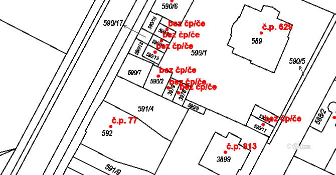 Žamberk 39465641 na parcele st. 3979 v KÚ Žamberk, Katastrální mapa