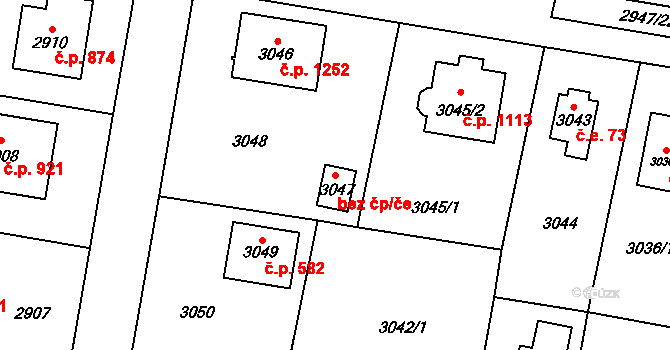 Řevnice 39598641 na parcele st. 3047 v KÚ Řevnice, Katastrální mapa