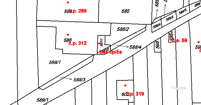 Opatovice 39844641 na parcele st. 587/2 v KÚ Opatovice u Rajhradu, Katastrální mapa