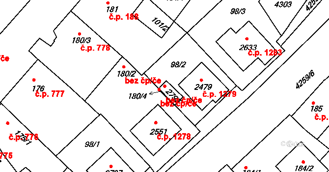 Moravské Budějovice 40158641 na parcele st. 2795 v KÚ Moravské Budějovice, Katastrální mapa