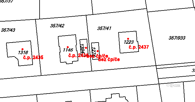 Hostivice 40346641 na parcele st. 1274 v KÚ Litovice, Katastrální mapa
