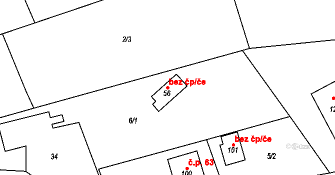 Osiky 40925641 na parcele st. 56 v KÚ Osiky, Katastrální mapa