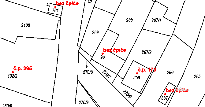Ronov nad Doubravou 41237641 na parcele st. 96 v KÚ Ronov nad Doubravou, Katastrální mapa