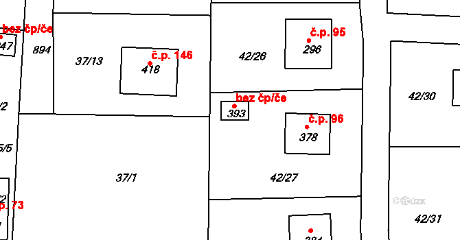 Zlončice 42531641 na parcele st. 393 v KÚ Zlončice, Katastrální mapa