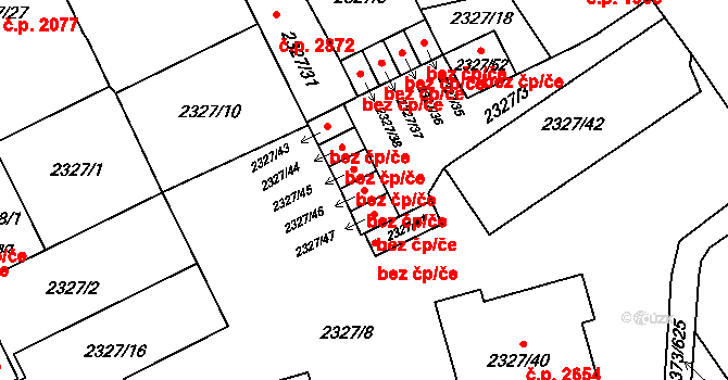 Opava 43775641 na parcele st. 2327/46 v KÚ Opava-Předměstí, Katastrální mapa