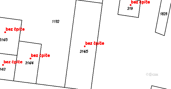 Oleška 46095641 na parcele st. 314/5 v KÚ Brník, Katastrální mapa