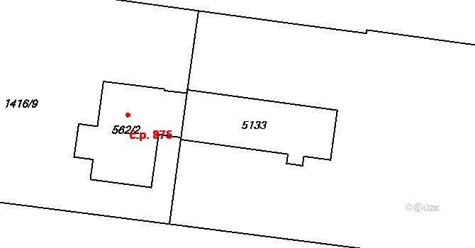 Milovice 46431641 na parcele st. 562/1 v KÚ Benátecká Vrutice, Katastrální mapa