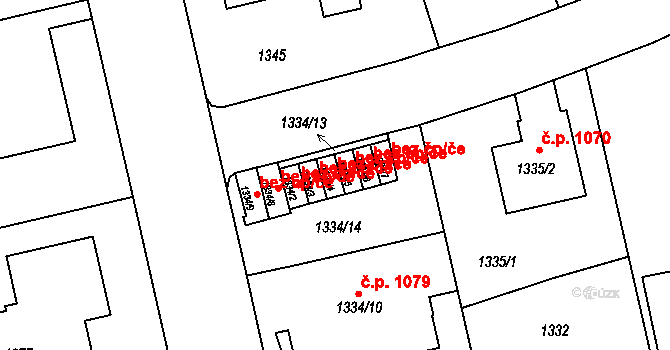 Praha 46833641 na parcele st. 1334/4 v KÚ Bubeneč, Katastrální mapa